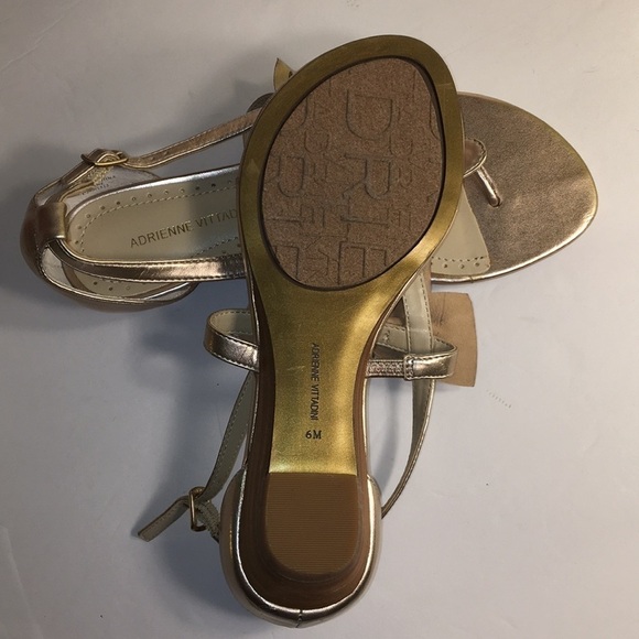 Adrienne Vittadini Gold bow strap sandals - Picture 4 of 7